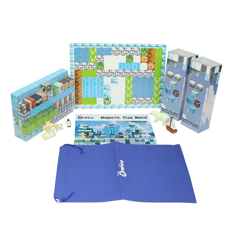 Knick Knack Magnetic Play World - Snow Mountain Exploration Building Blocks Set (106 Pieces) for Kids Ages 3+ - Image 5